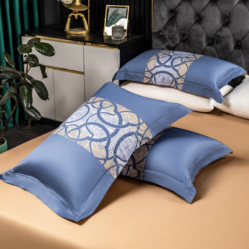Astrid Space Blue Egyptian Cotton Duvet Cover Set