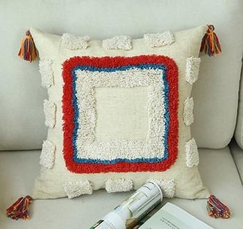 Moroccan Boho Tassel Throw Pillow Cover
