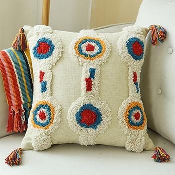 Moroccan Boho Tassel Throw Pillow Cover