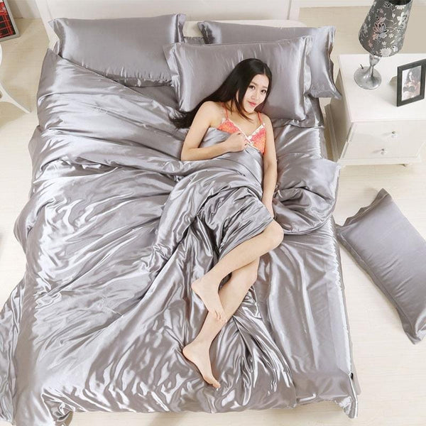 Satin Silk Duvet Cover & Sheet Set