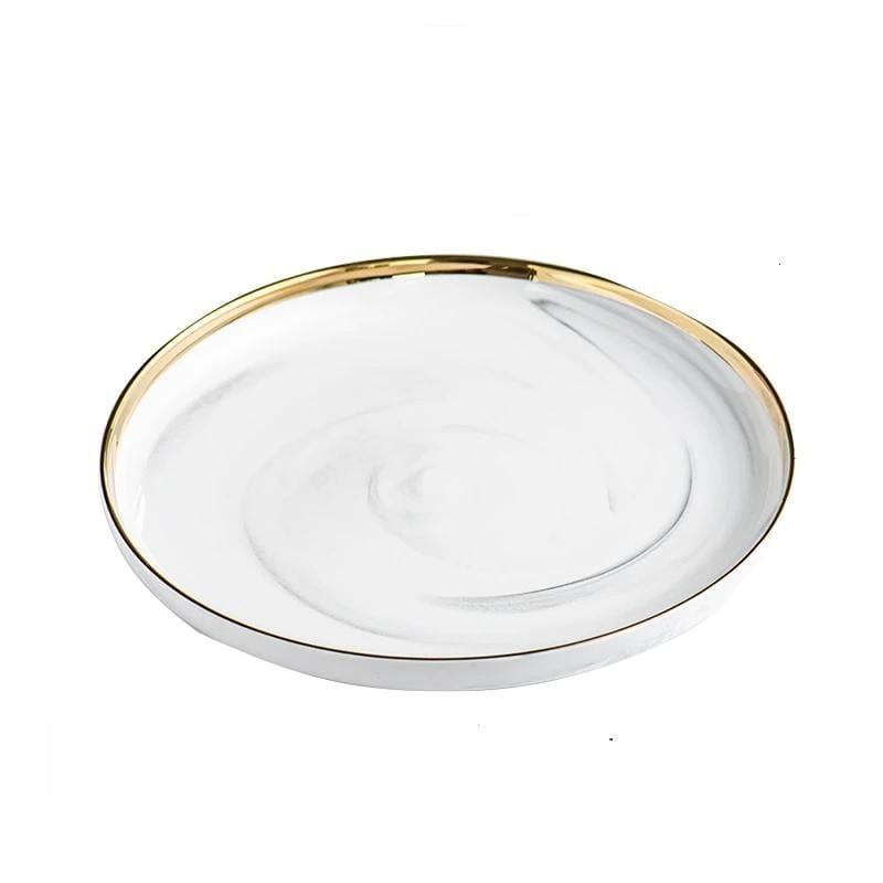 Marble & Rim Gold Plates & Bowls