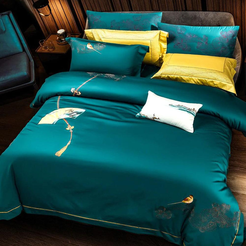 Harvey Premium Embroidery 1000 Thread Count Duvet Cover & Sheet Set (Egyptian Cotton)
