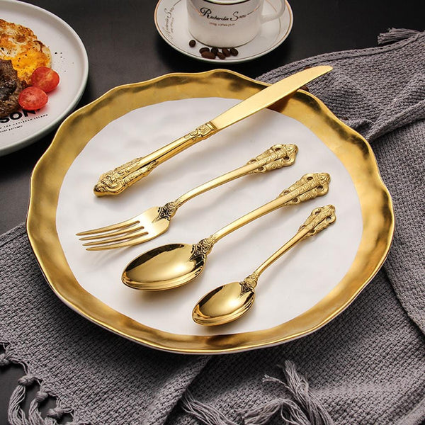 Premium Gold & Silver Flatware Set