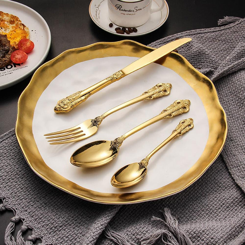 Premium Gold & Silver Flatware Set