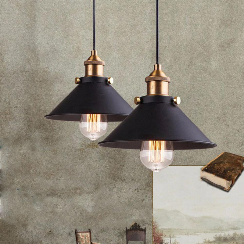 Black Vintage Industrial Pendant Light