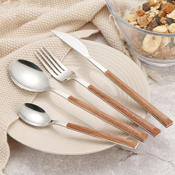 Wood Handle Flatware Set