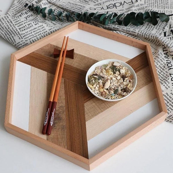 Wooden Hexagon Tray