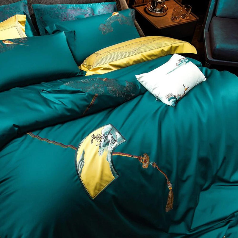 Harvey Premium Embroidery 1000 Thread Count Duvet Cover & Sheet Set (Egyptian Cotton)
