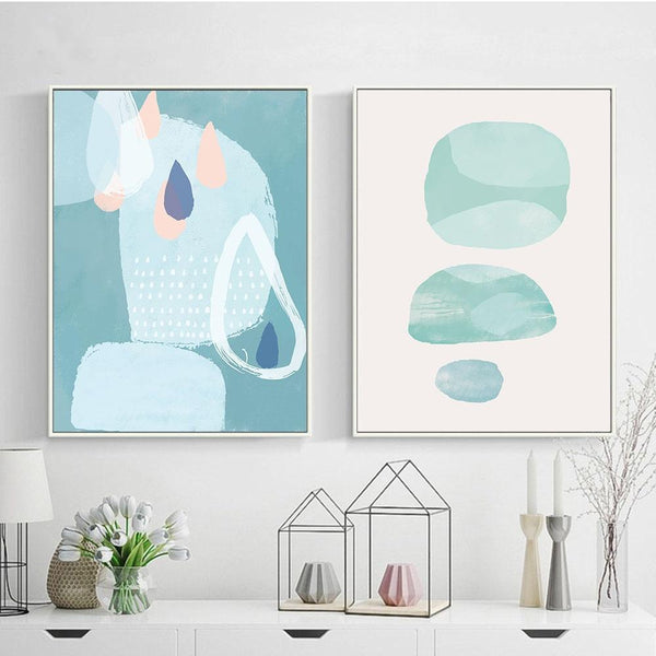 Colorful Geometry Blocks Wall Art