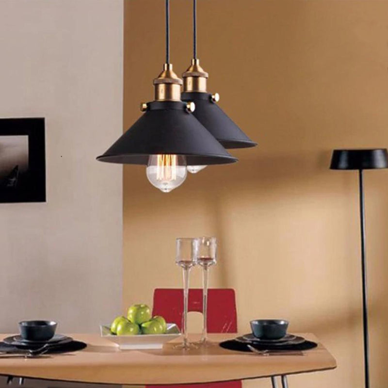 Black Vintage Industrial Pendant Light