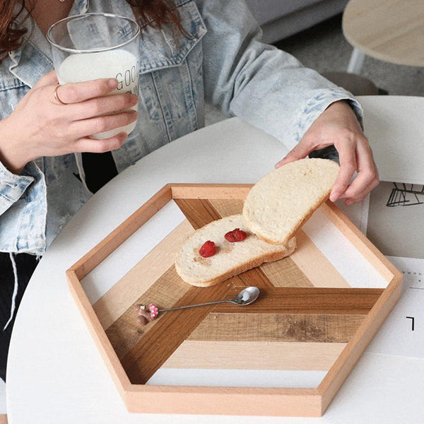 Wooden Hexagon Tray