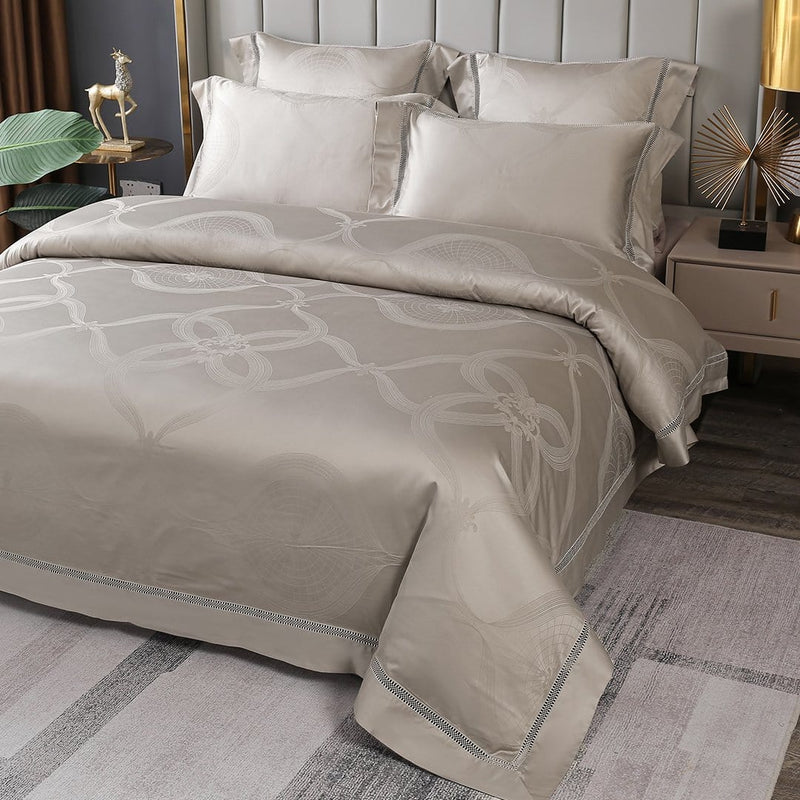 Luxury Vintage Jacquard Duvet Cover & Sheet Set (Egyptian Cotton)