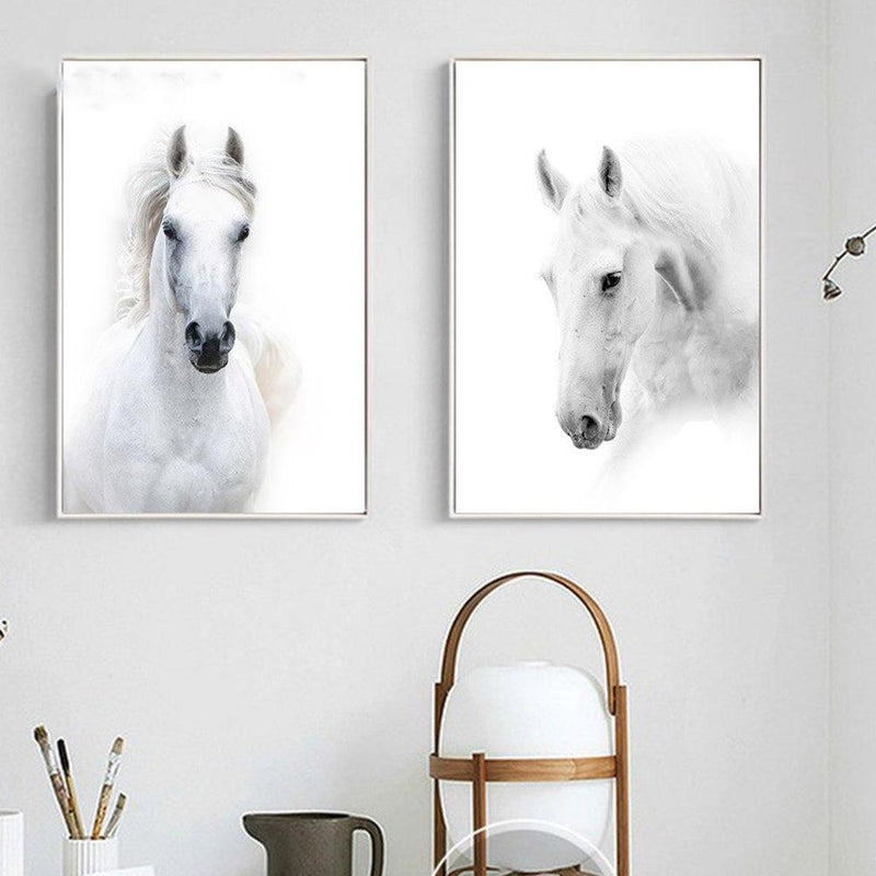 White Horse Wall Art