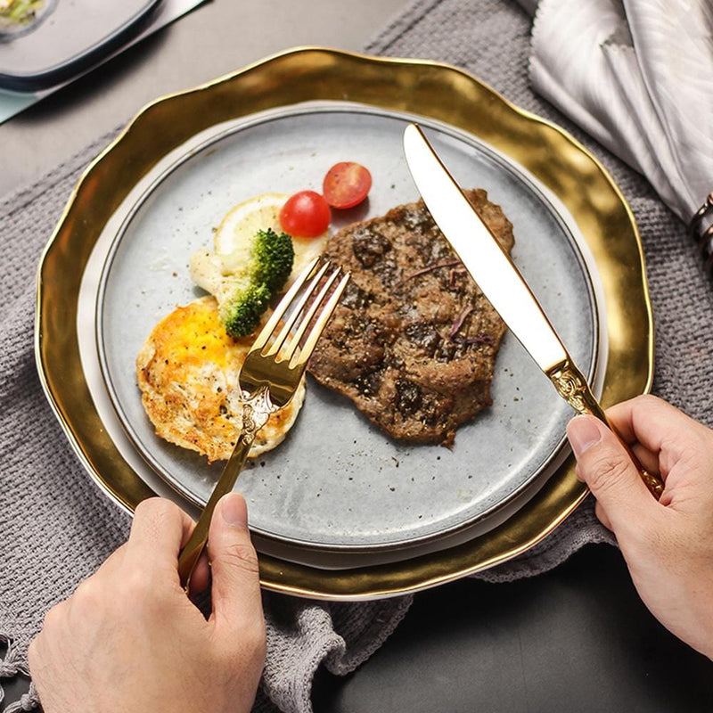 Premium Gold & Silver Flatware Set