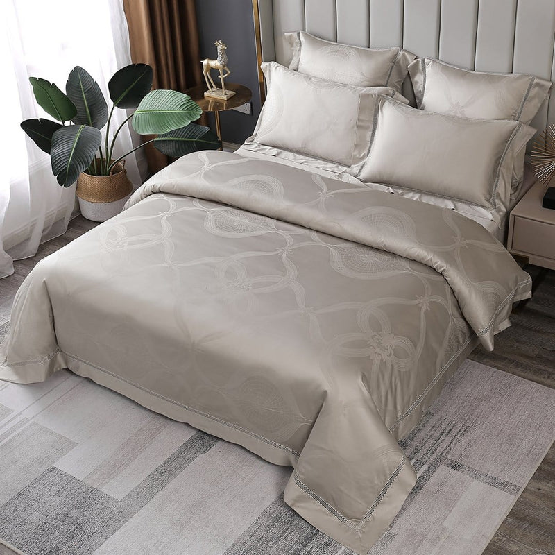 Luxury Vintage Jacquard Duvet Cover & Sheet Set (Egyptian Cotton)