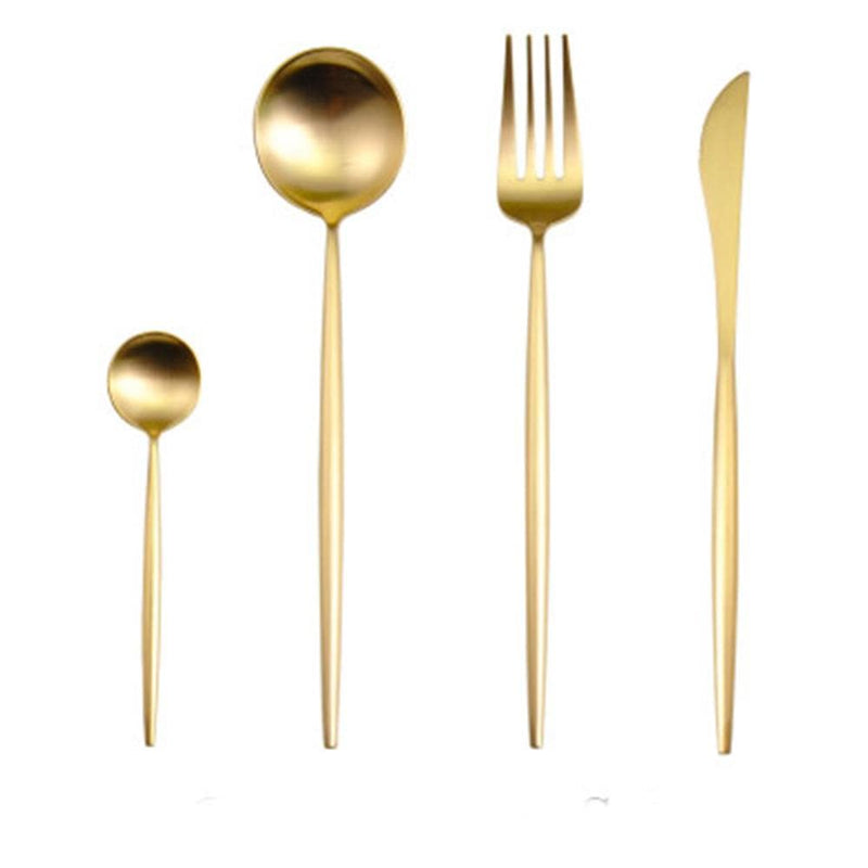 Premium Black Gold Flatware Set