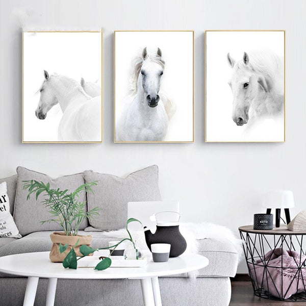 White Horse Wall Art