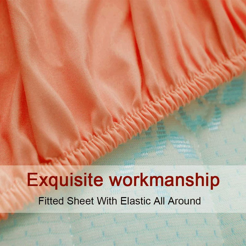 Coral Egyptian Micro Fiber Sheet 1800TC