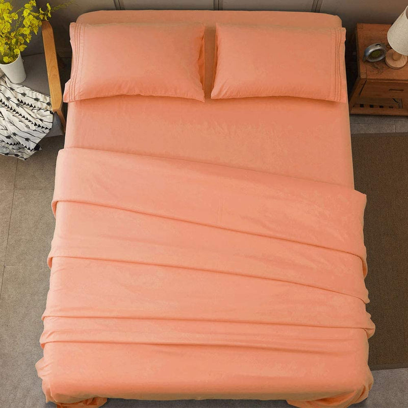 Coral Egyptian Micro Fiber Sheet 1800TC