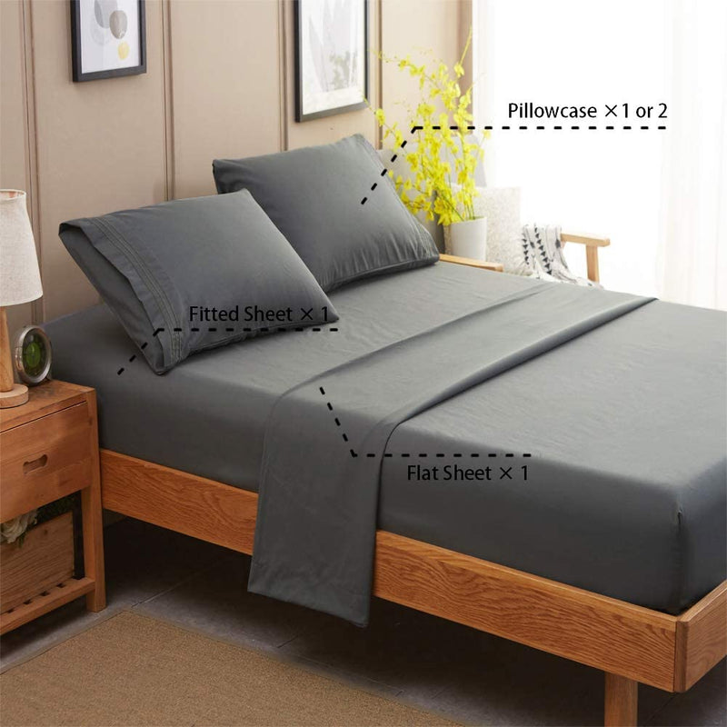 Dark Grey Egyptian Micro Fiber Sheet 1800TC