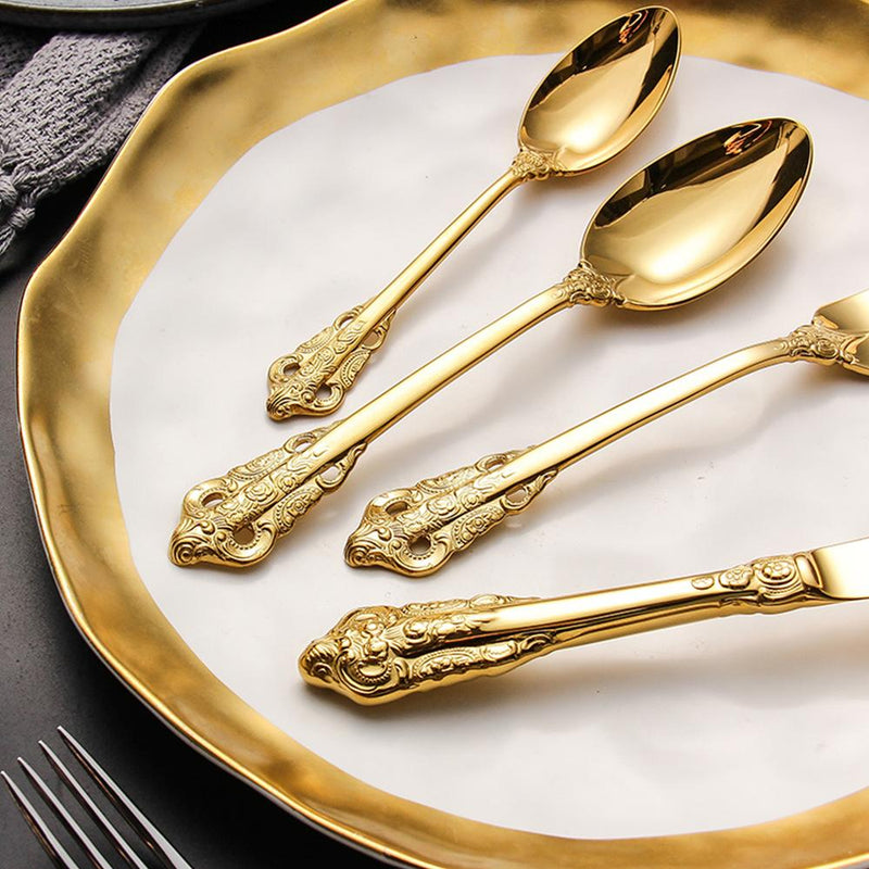 Premium Gold & Silver Flatware Set