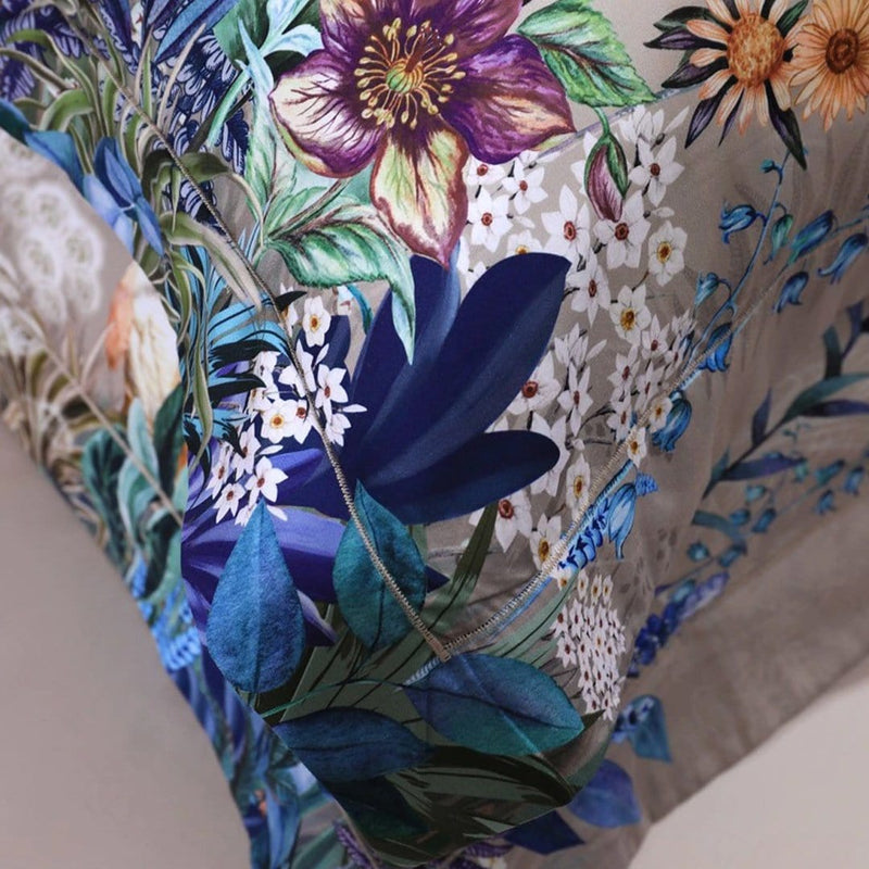 Flowers Print Duvet Cover & Sheet Set (Egyptian Cotton)