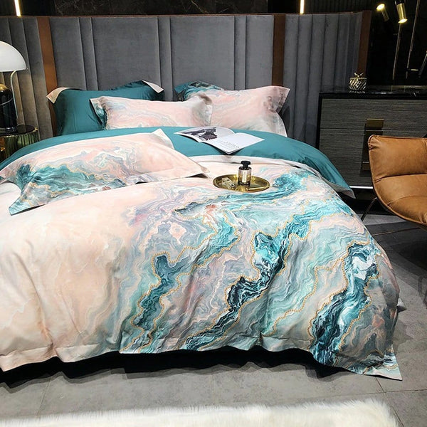 Clerra Marble Luxury Duvet Cover Set
