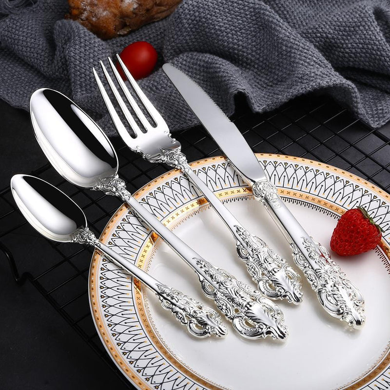 Premium Gold & Silver Flatware Set