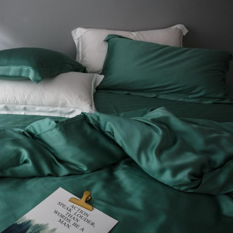 Premium Tencel Fabric Duvet Cover & Sheet Set (Softer Than Silk)