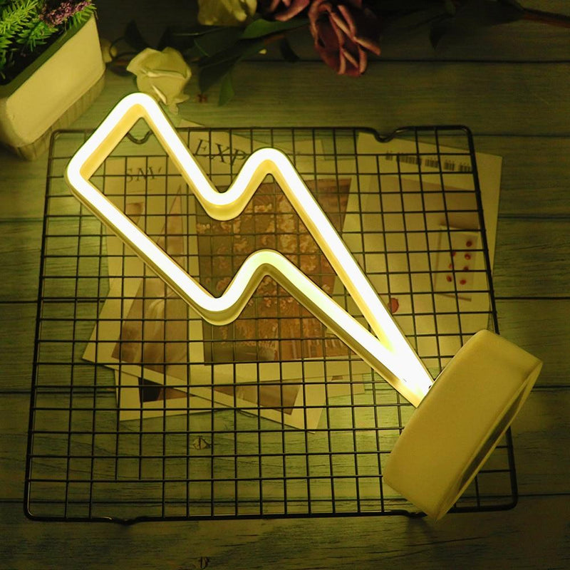 LED Neon Lightning Bolt Lamp