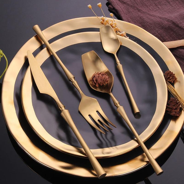 Premium Matte Black Western Style Flatware Set