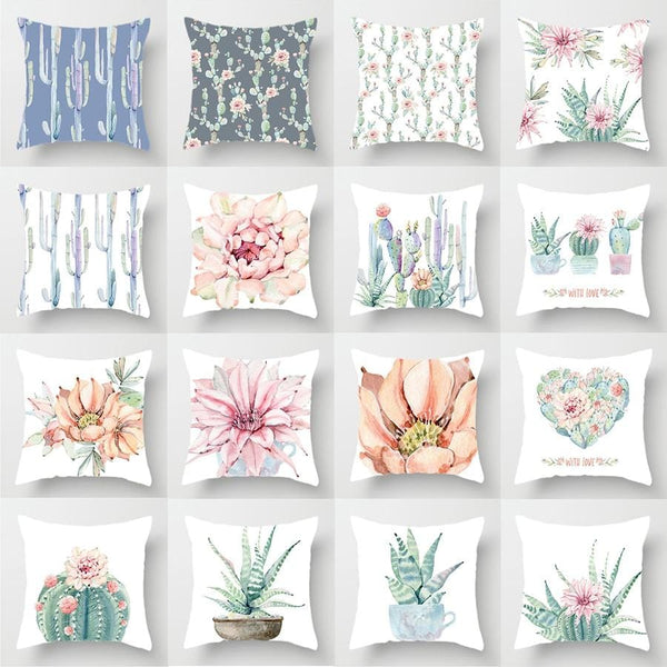 Cactus Flower Pillow Cover