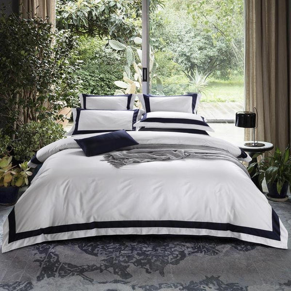 Premium White Duvet Cover & Bed Sheet Set (Egyptian Cotton)