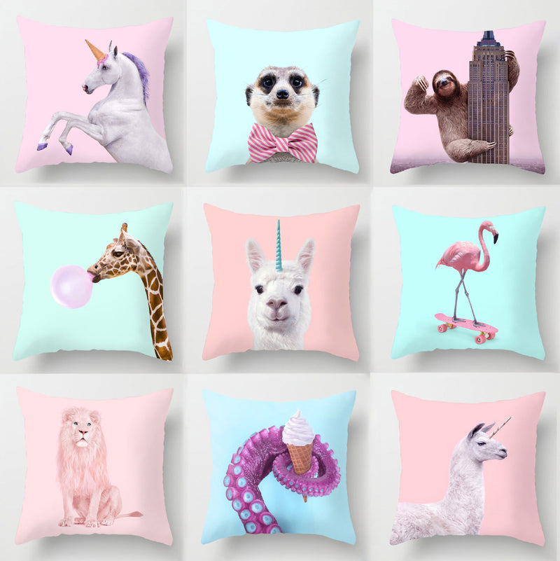 Animal Printed Throw Pillow Cover