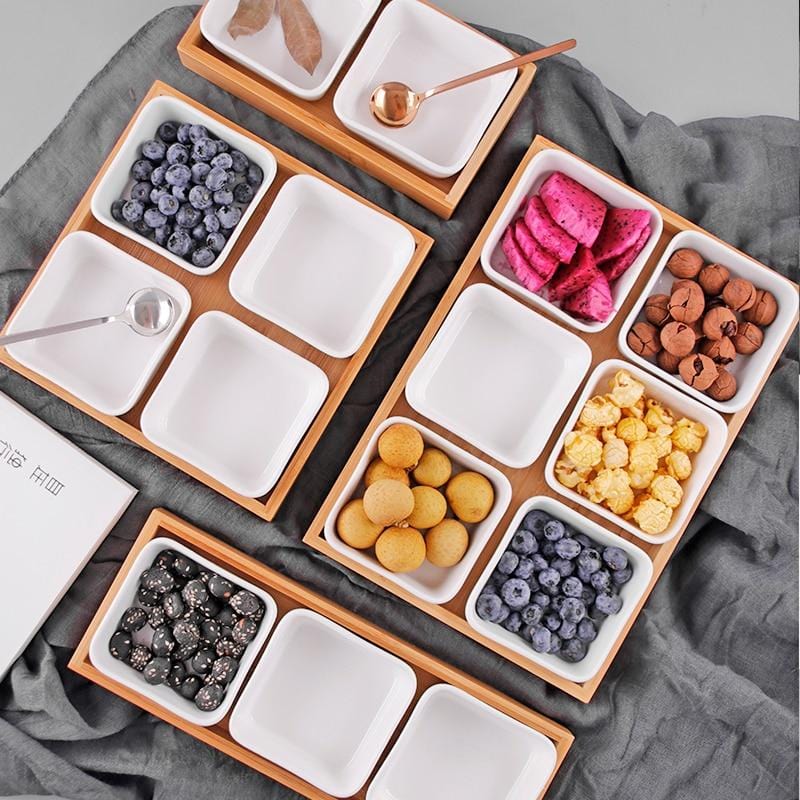 Bamboo Ceramic Serving Set