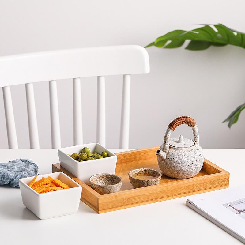 Bamboo Ceramic Serving Set