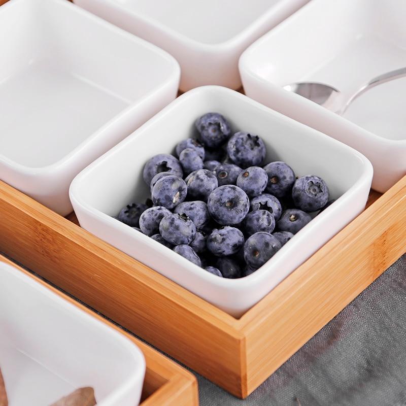Bamboo Ceramic Serving Set