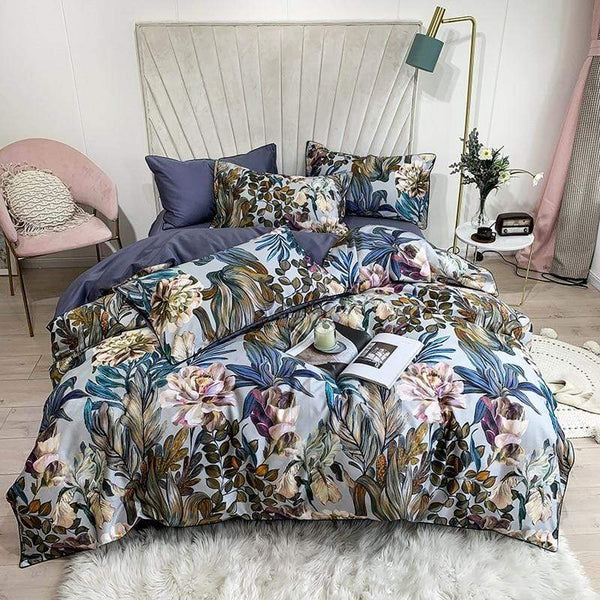 Tropical Leaves Duvet Cover & Sheet Set (Egyptian Cotton)