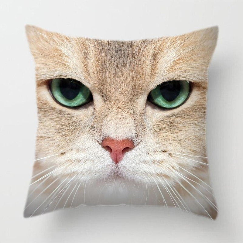 Cute Cat Face Pillow Cover